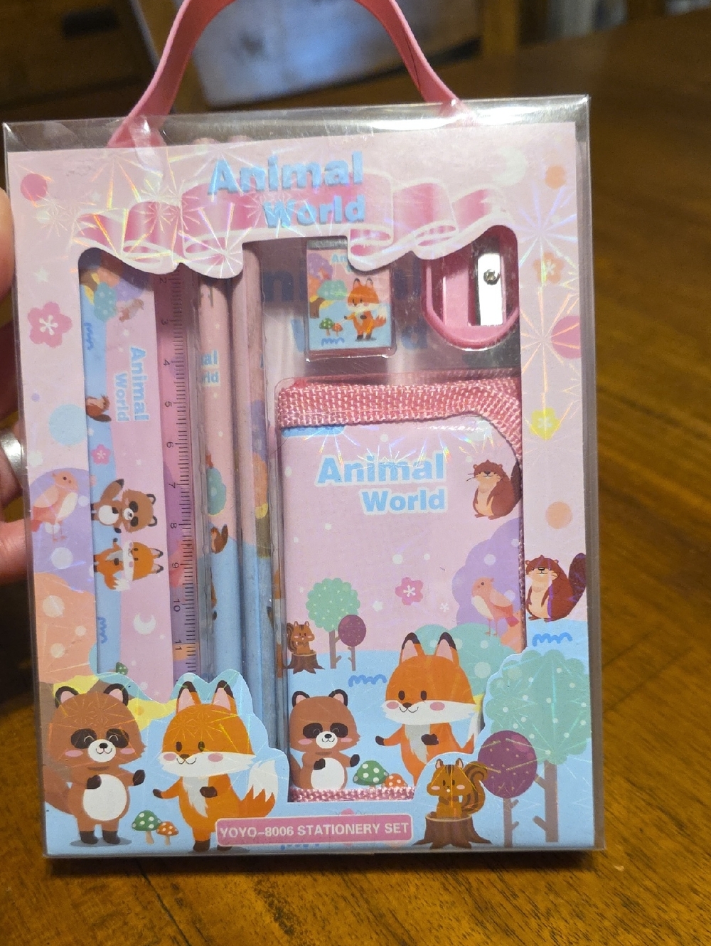 Kids Stationery Set - Pink Animal World